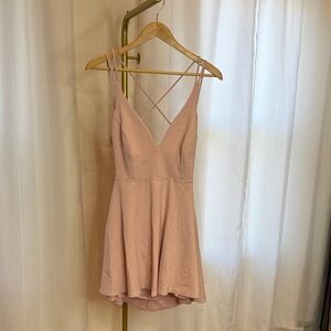 Lulu's Light Pink Strappy Mini Dress